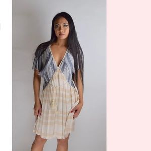 Blue & Cream Striped Dress